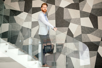 Businessman taking the stairs