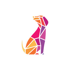 Mosaic Dog in Color Logo Design