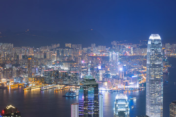 Fototapeta na wymiar Hong Kong office buildings business district.