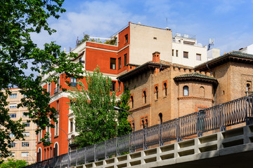 Fototapeta na wymiar Street view of downtown Madrid,Spain