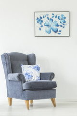 Armchair in bright living room