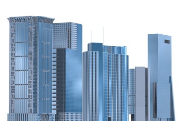 Fototapeta na wymiar Skyscrapers 3D Illustration isolated on white background