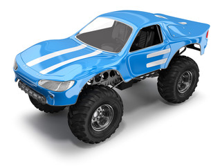 Monster truck. Big foot. 3d illustration isolated on white © Wire_man