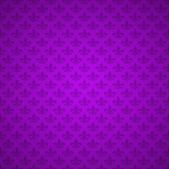 Fleur de Lis pattern. Background, texture. Purple Heraldic lily. Mardi Gras carnival. Seamless pattern. Vector © sersupervector