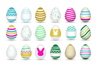 Set of realistic eggs.