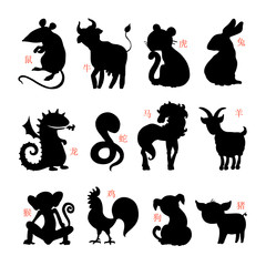 Vector Horoscope animals.