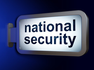 Safety concept: National Security on advertising billboard background, 3D rendering