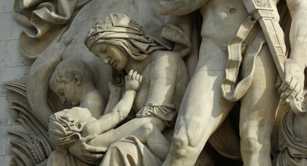 Statues de l'arc de triomphe de l'Etoile à Paris, France