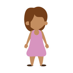 Cute girl faceless cartoon icon vector illustration graphic design