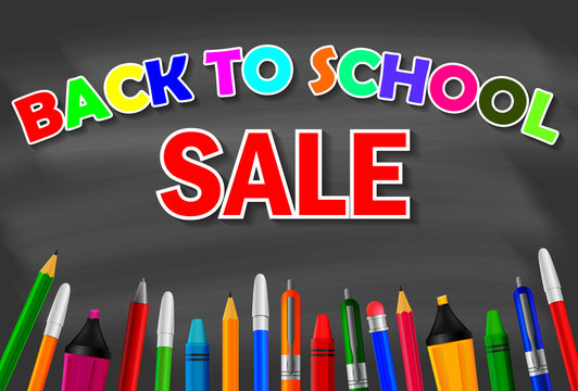 Back to school sale vector illustration