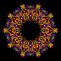 Fototapeta na wymiar Colorful mandala design in indian style colors