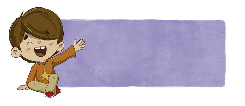 Ni&ntilde;o saludando confondo de textura