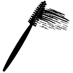 Vector make-up cosmetic mascara brush design concept with brush stroke. Realistic Powder mascara brush Isolated on White background.