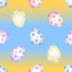 Fototapeta na wymiar Easter eggs in polka dots