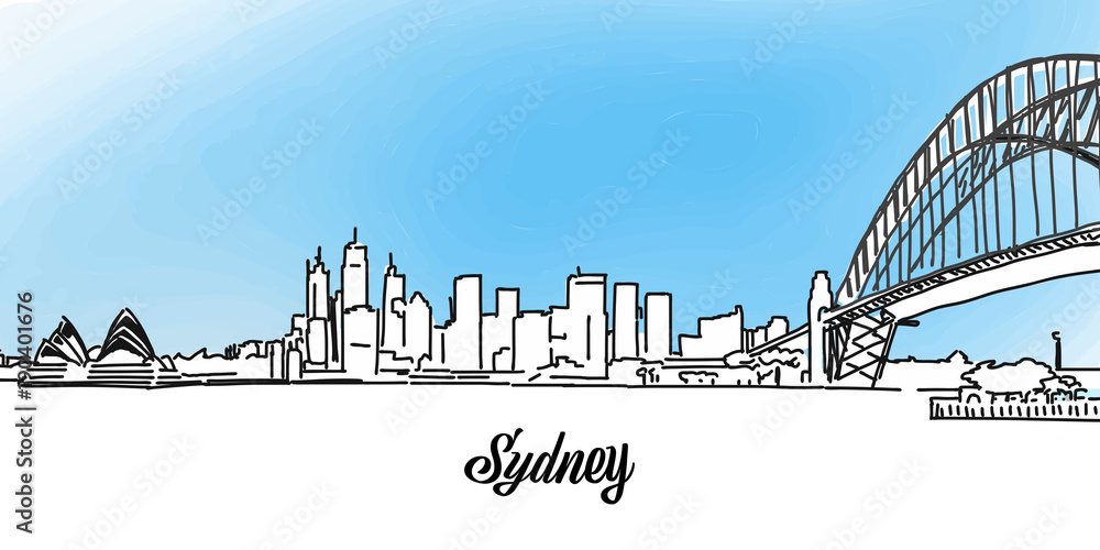 Wall mural Sydney Vector Panorama Banner