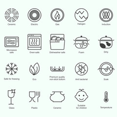 Symbols of food grade metal indicate properties and destination of a metallic utensil.