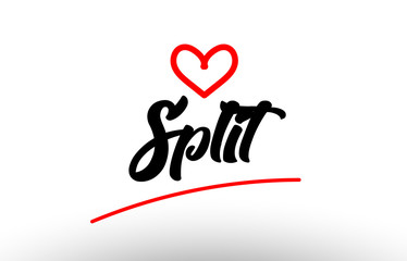 split word text of european city with red heart for tourism promotio