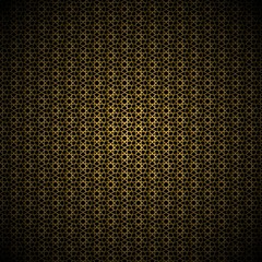 Abstract gold pattern geometric of Islamic, Arabesque ornament on black background. Seamless Vector illustration.