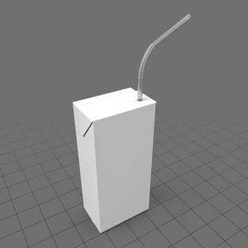 Juice box with straw