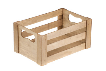 empty wooden crate isolated on white