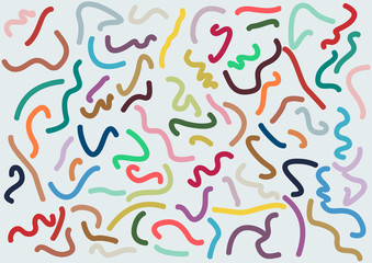 Digital painting. Abstract geometric colorful vector background with scribbles