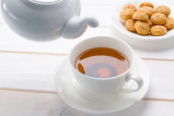 tea on the wooden table