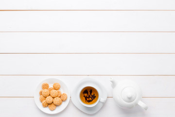 tea on the wooden table