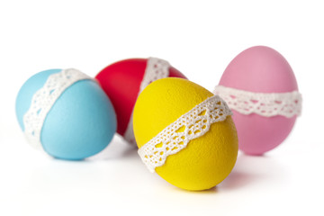 easter eggs isolated on white