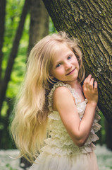 Naklejka premium portrait of girl with long blond hair