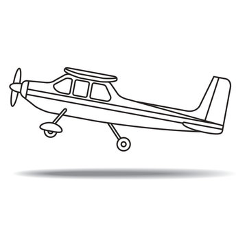 recommend clip art: black outline small propeller plane take off vector cartoon