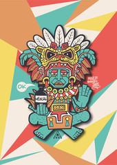 Mayan God illustration graffiti 