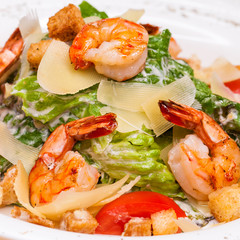 Seafood Caesar Salad with Shrimps