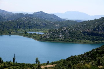 Fototapeta na wymiar view on the lovely Bacina lakes, Croatia