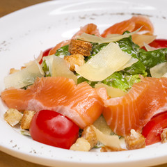  Caesar Salad plate with salmon