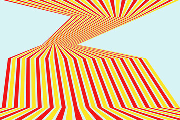 Yellow and red mobius wave stripe. Vector illustration.