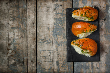 Buns with garlic and dill greens - appetizer