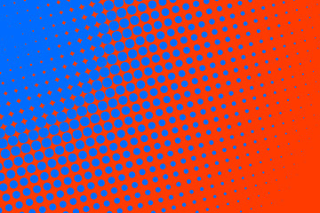 Gradient halftone dots background in pop art style. Orange and blue texture. Vector illustration. - 190410063