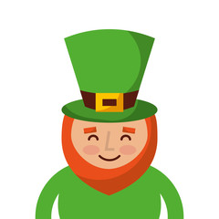 st. patricks day portrait of a smiling leprechaun vector illustration