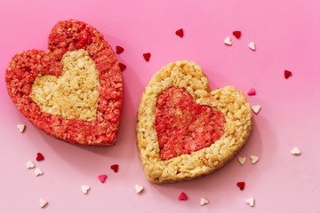 Dessert for two / Heart shaped valentine rice crispy treats