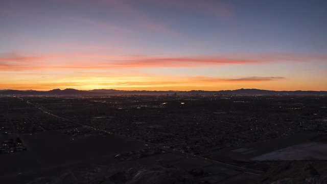 Sunrise time lapse view from the top of Lone Mountain in Las Vegas, Nevada.