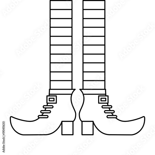 "legs and shoes of leprechaun vector illustration outline design" Stock ...