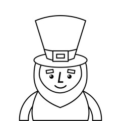 st. patricks day portrait of a happy leprechaun vector illustration outline design
