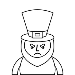 Obraz premium st. patricks day portrait of a angry leprechaun vector illustration outline design