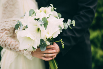 bridal bouquet, flowers of the bride, Beautiful wedding bouquet.
