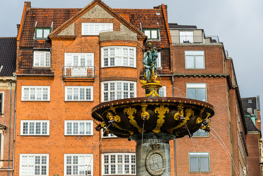 Copenhagen, Denmark - September, 24th, 2015. Caritas Well also known as Caritas Fountain is the oldest in Copenhagen.