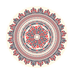 Traditional Hungarian round decorative element, vector.