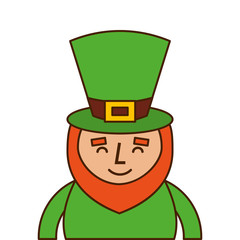 st. patricks day portrait of a smiling leprechaun vector illustration