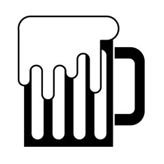 mug beer glass drink traditional vector illustration black and white image