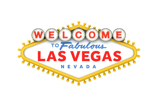 Welcome to Las Vegas classic sign. 3D Rendering