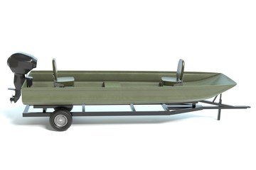 3d illustration of a jon boat